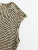 Sleeveless Knit Arc Top